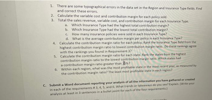 Please help me with the analysis part. i have included the excel