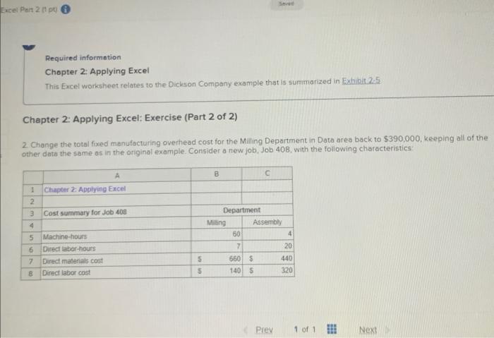  exhibit 2.5 below Required information Chopter 2: Applying Excel This Excel