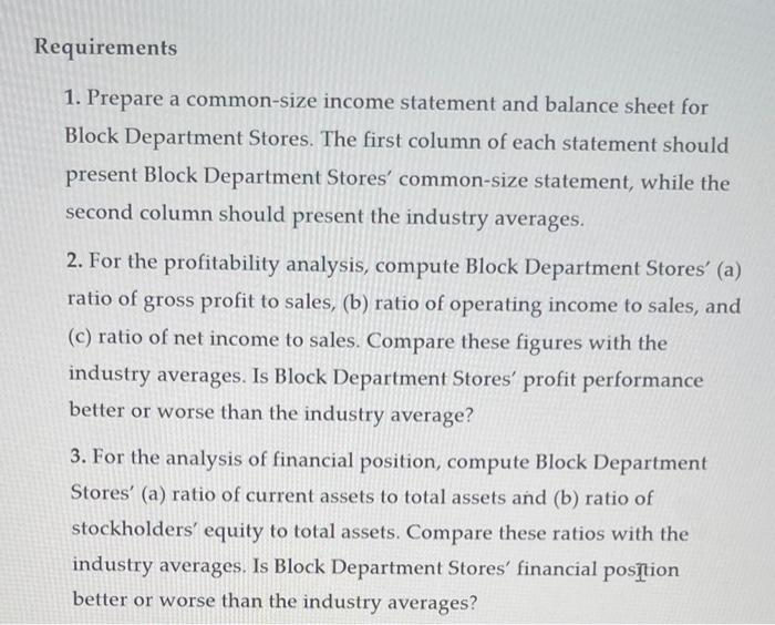 for the industry. The CEO has given you the company's income statement