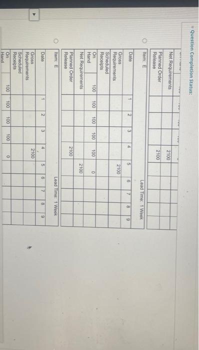 A Lead Time: 2 Weeks Date 1 2 3 4 5 67