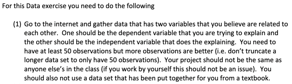 I need help getting an example of a data set that is