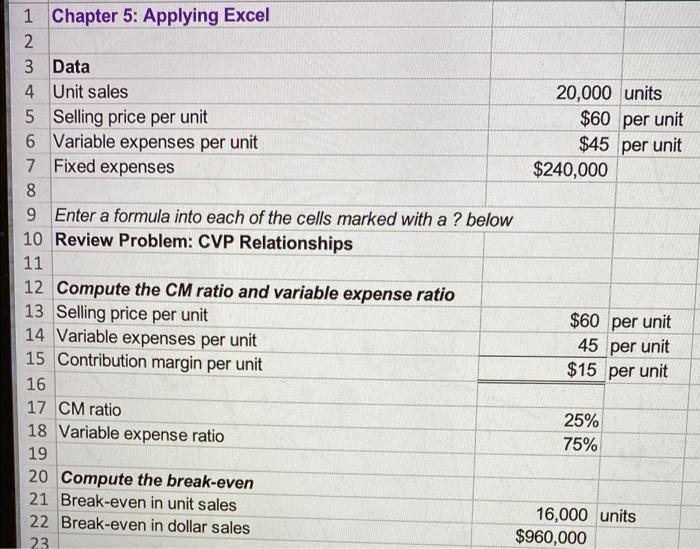 having trouble finding sales, variable expenses, contribution margin, fixed expenses, net operating