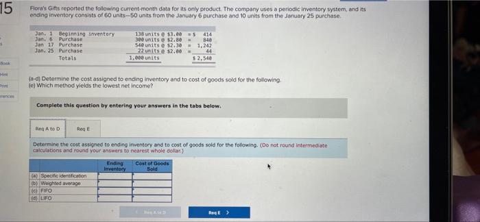 Flora's Gifts reported the following current-month data for its only product. The