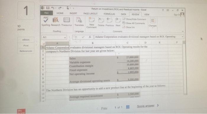 please post formulas 1 10 points eBook Print References Mc Graw 1