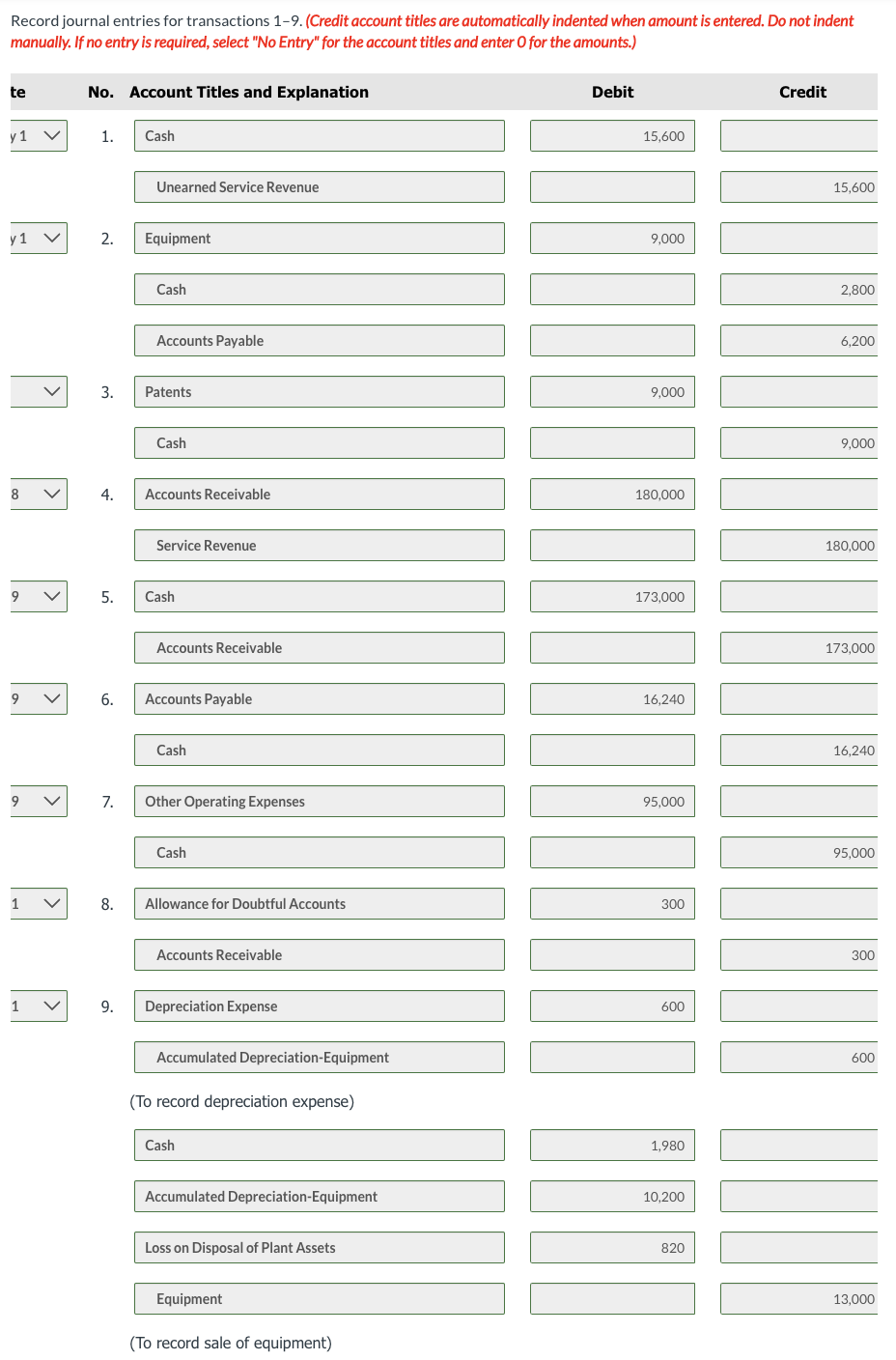 advance. The company will perform $1,300 of services each month from February