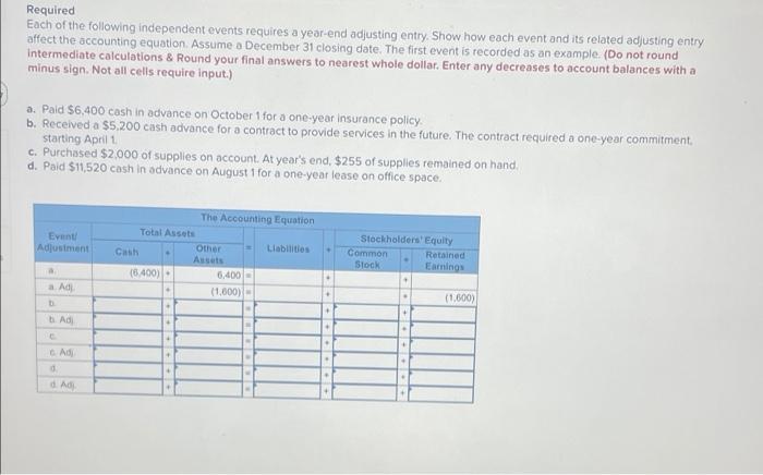 need help asap please its due in 30min Required Each of the