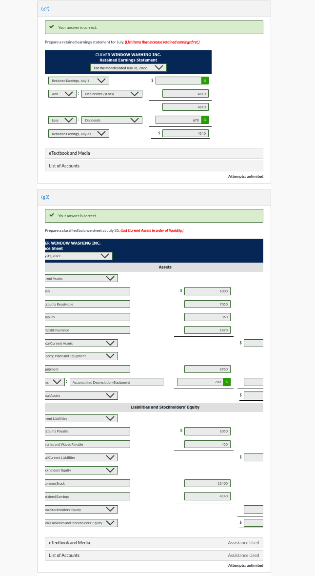 in RED marked wrong. Thank you 7/31 Bal. 170 Salaries and Wages