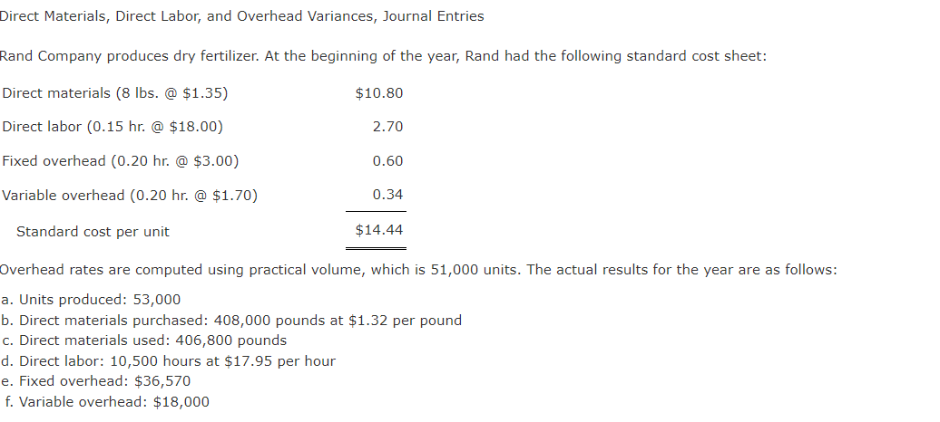 I just need help with the two journal entries please. Direct Materials,