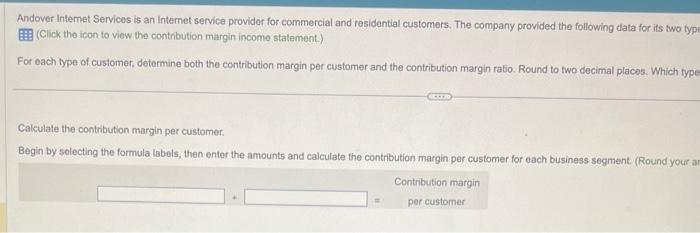 Which type service is more profitable? Andover Intemet Services is an Internet