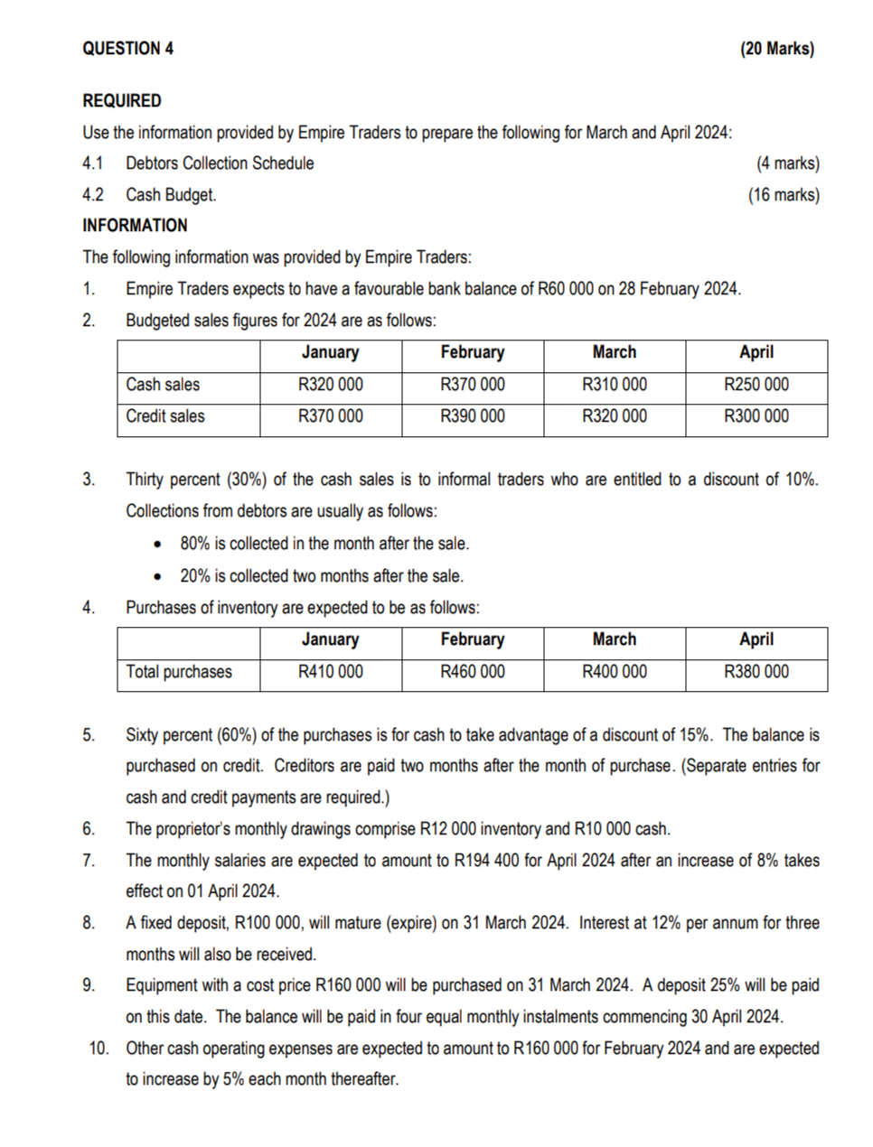  REQUIRED Use the information provided by Empire Traders to prepare the