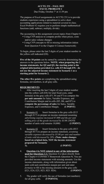  please include formulas Template - Excel Problem #2 - CVP.xlsx Template