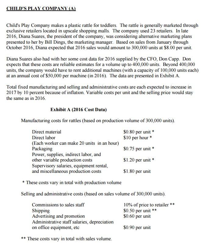 CHILDS PLAY (B) - Please answer to Child's Play (B) questions. Diana