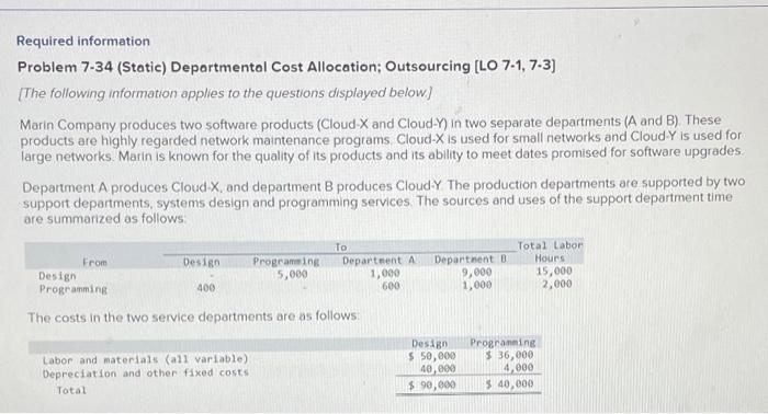 I only need help woth the step method Required information Problem 7-34