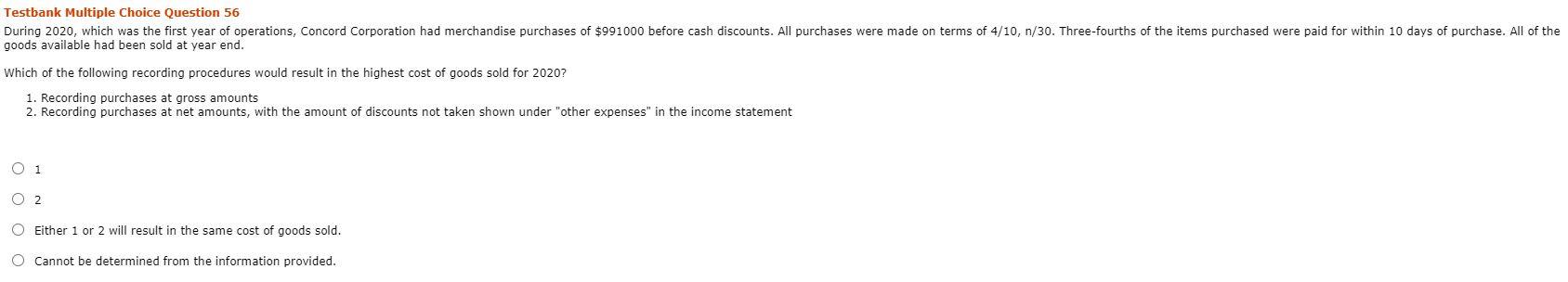 56. Please show work During 2020, which was the first year of