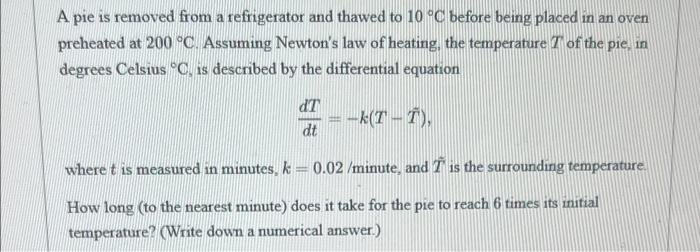 Please i need the process . A pie is removed from a