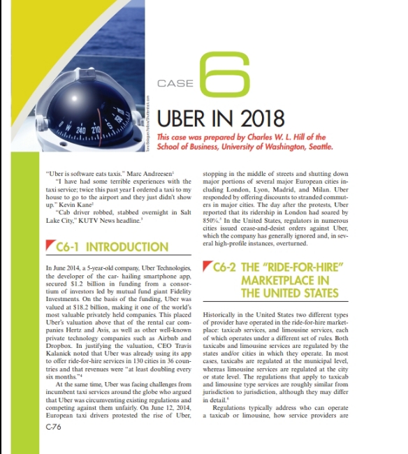 It is an Uber case study. The task is a hypothetical situation