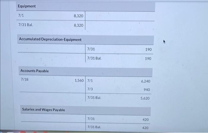 Depreciation Expense 190 Insurance Expense 160 Salaries and Wages Experte 2080 (10