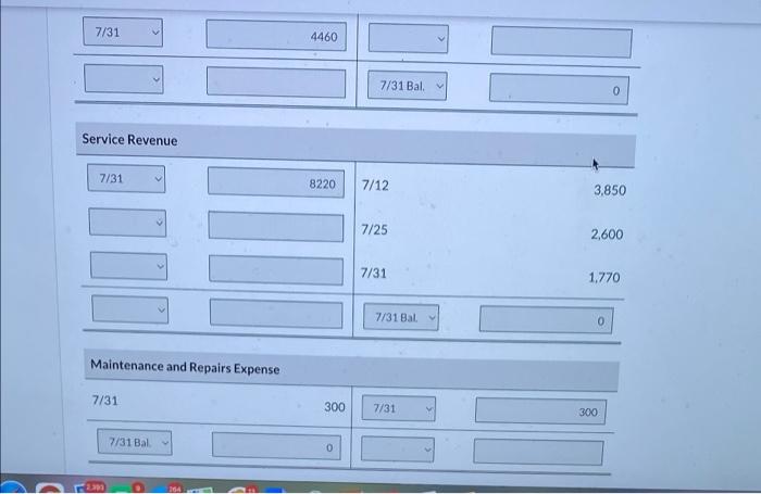 (To close net income to retained earnings) July 31 Retained Earnings 620
