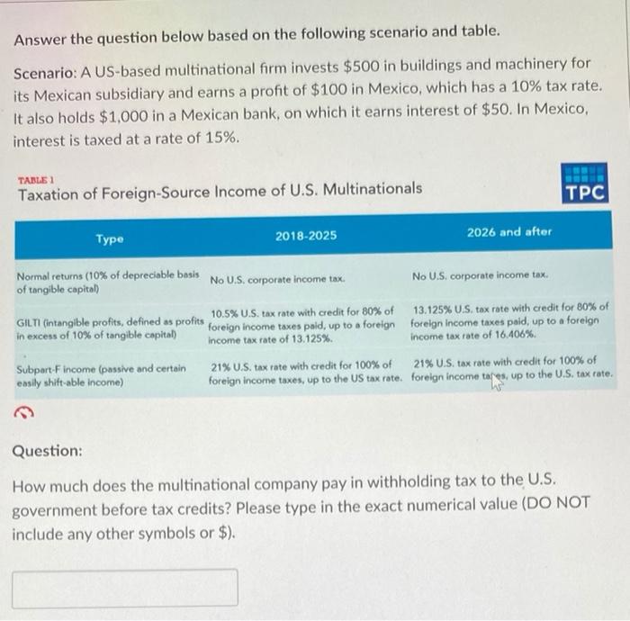 please include work Answer the question below based on the following scenario