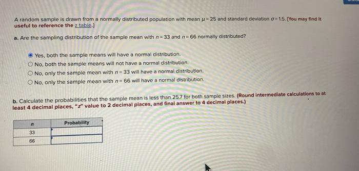 business principal class A random sample is drawn from a normally distributed