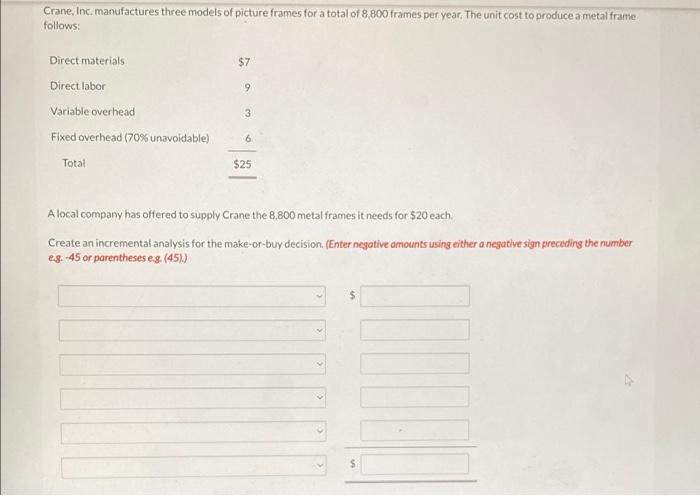assembly part for its finished product. A supplier offers to make 15,000