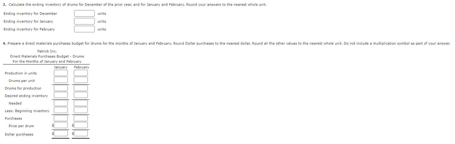 sold in five-gallon drums. Planned production in units for the first three