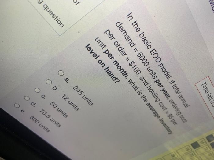  A: 245 B. 12 C. 50 D. 70.5 E. 300 Time