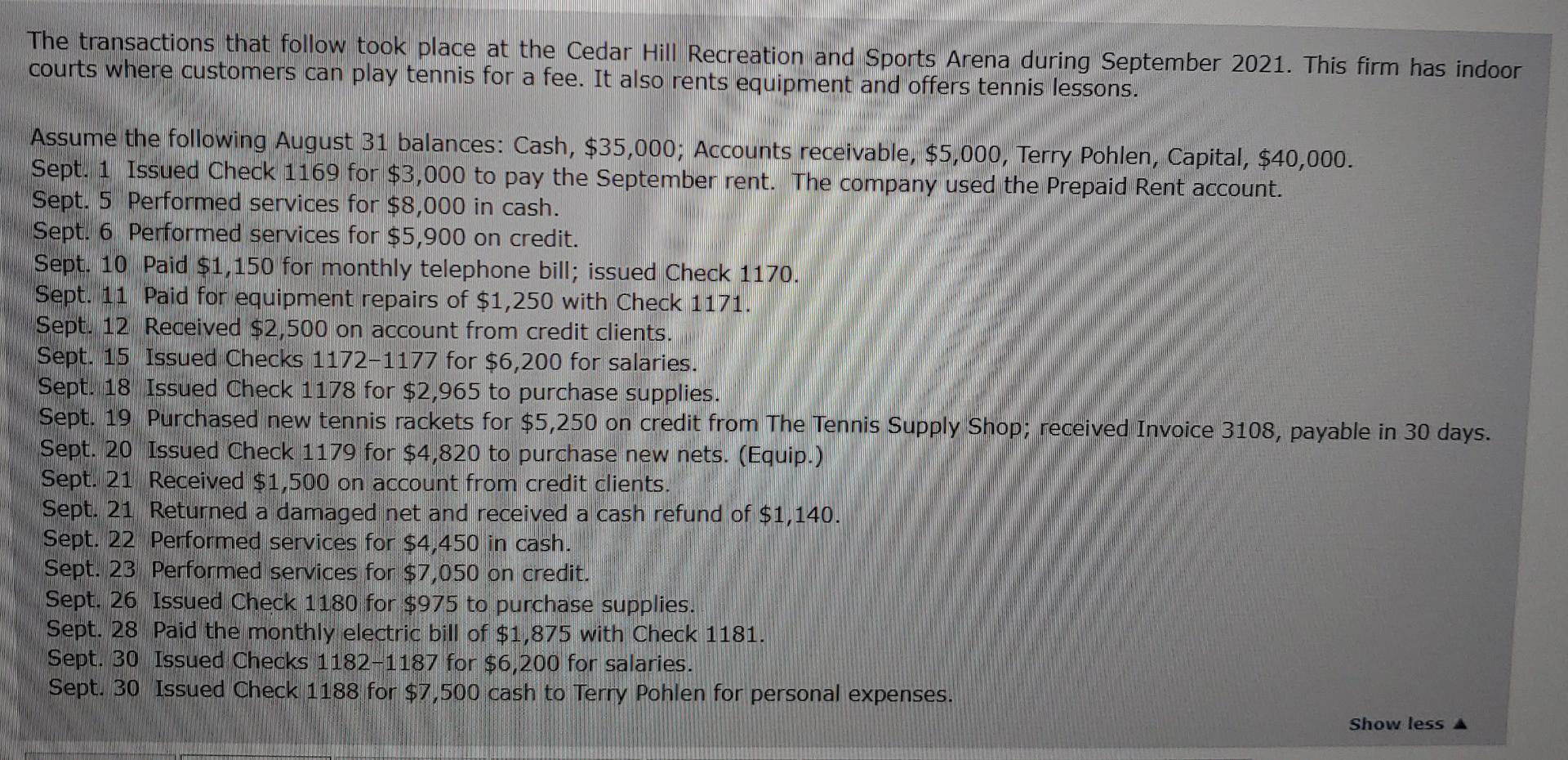 im not sure how to do this problem The transactions that