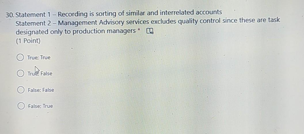  please answer all the questions immediately thankyou - 30. Statement 1