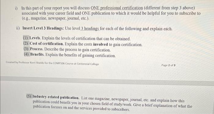 needs asap discuss one professional certification associated with accounting or business. i)