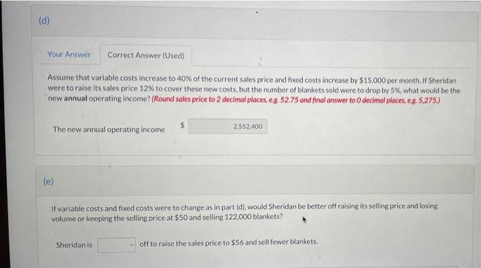 costs are 43% of sales: fixed costs are $120,000 per month (a