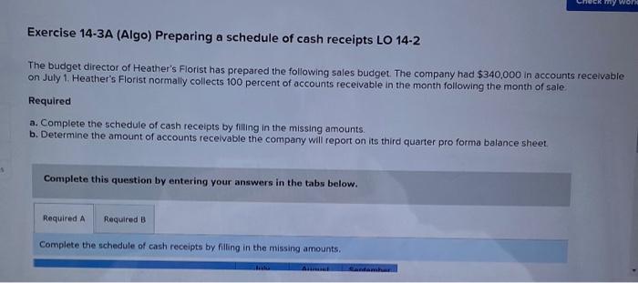 help asap! heck my work Exercise 14-3A (Algo) Preparing a schedule of