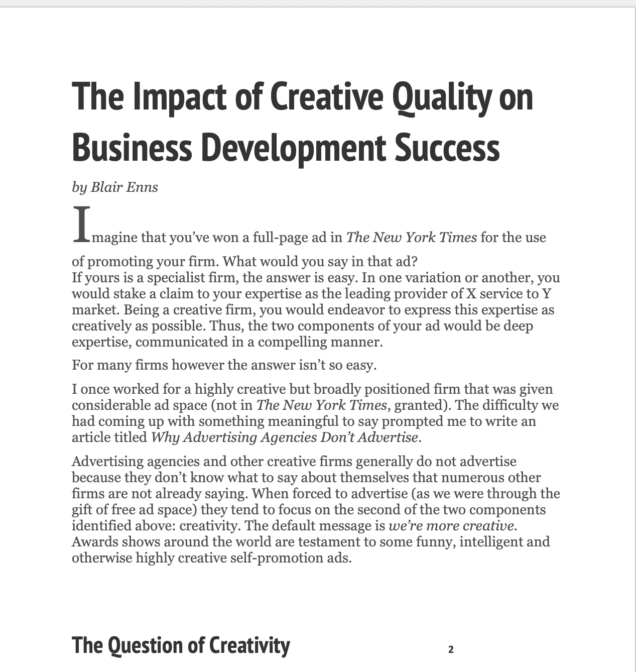 Writean opinion-basedresponseon whether or not the article was effectively written and why.