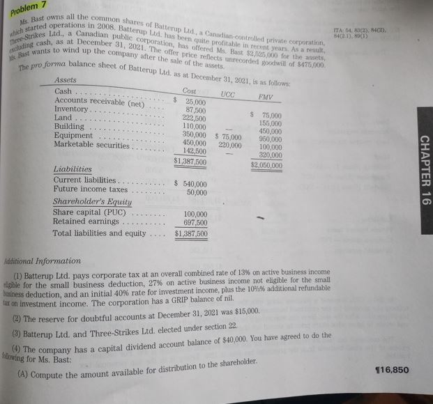  Chapter 16 Problem 7 Problem 7 ITA 54, 8(2, 840) 54.1),