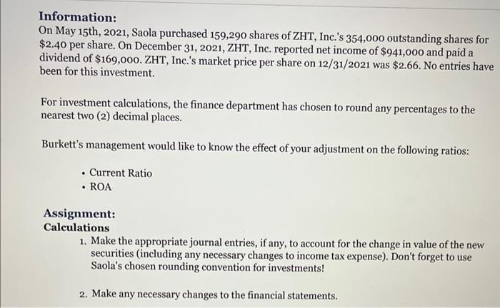  Answer the questions provided below using the information provided? Information: On