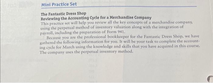  I need help doing this practice set for accounting. There are