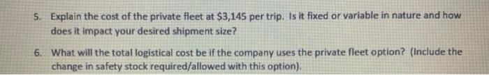 ? to have a complete question 5. Explain the cost of the