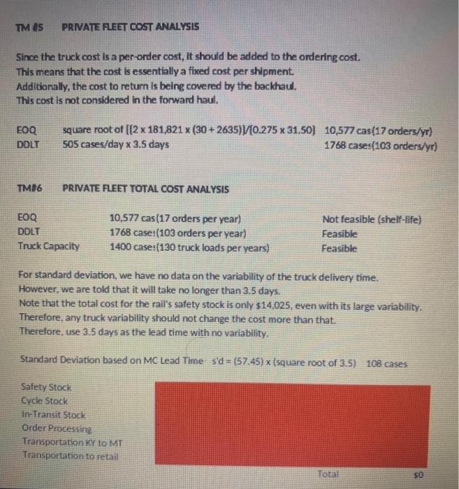 private fleet at $3,145 per trip. Is it fixed or variable in