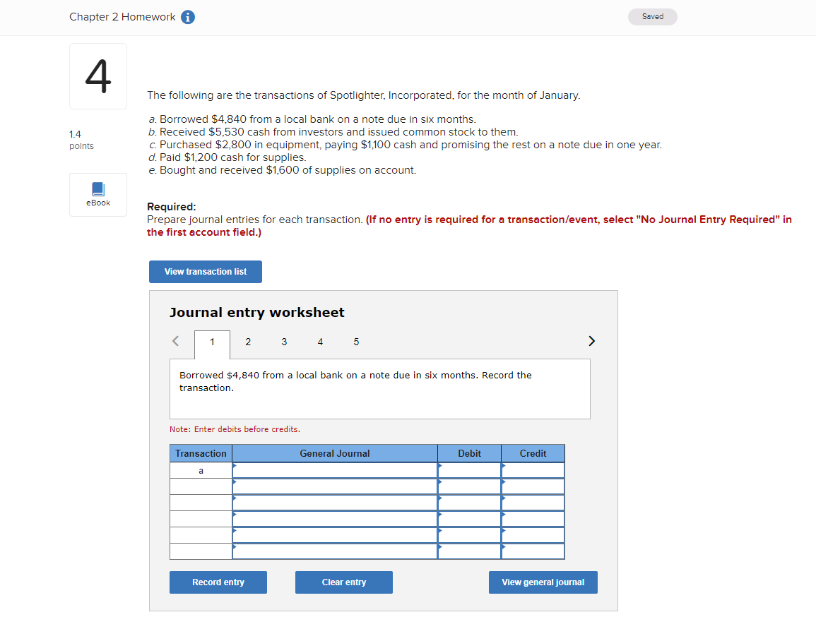 a, b, c, d, and e are what I need the journal