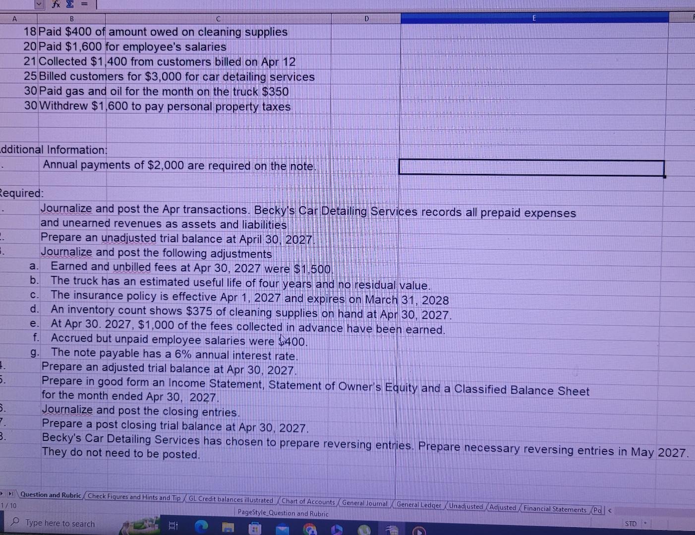  from the previous question show mebthe general ledger Assignment #4- The