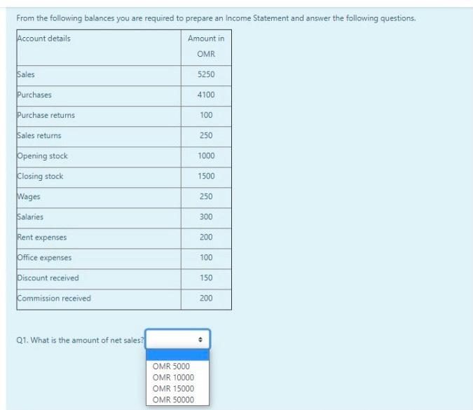  Please answer only without steps of solving!! From the following balances