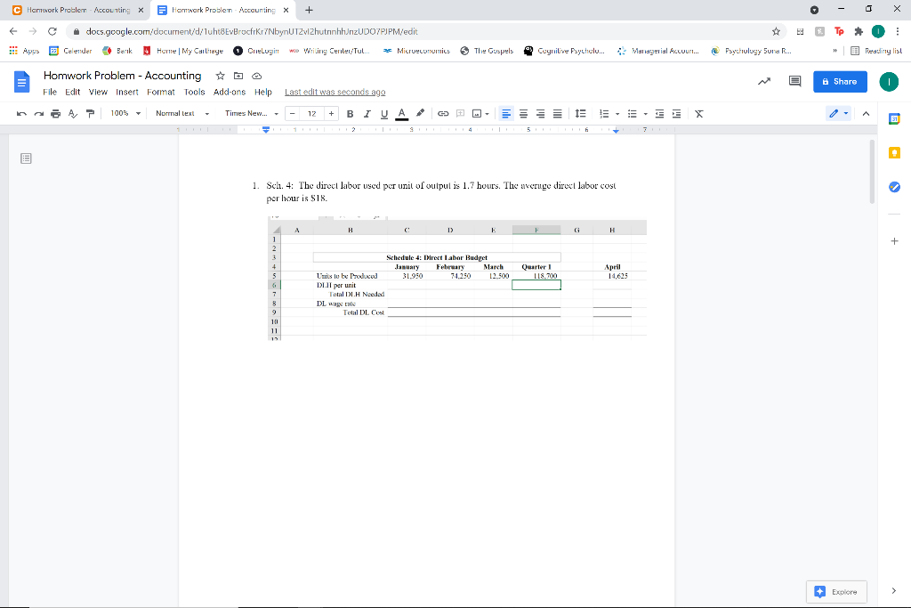 I need help knowing how to compute this problem in excel. C