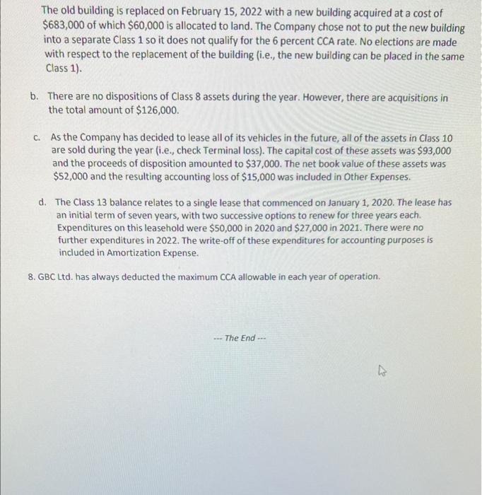 of its CCA classes based on the following information in our file.