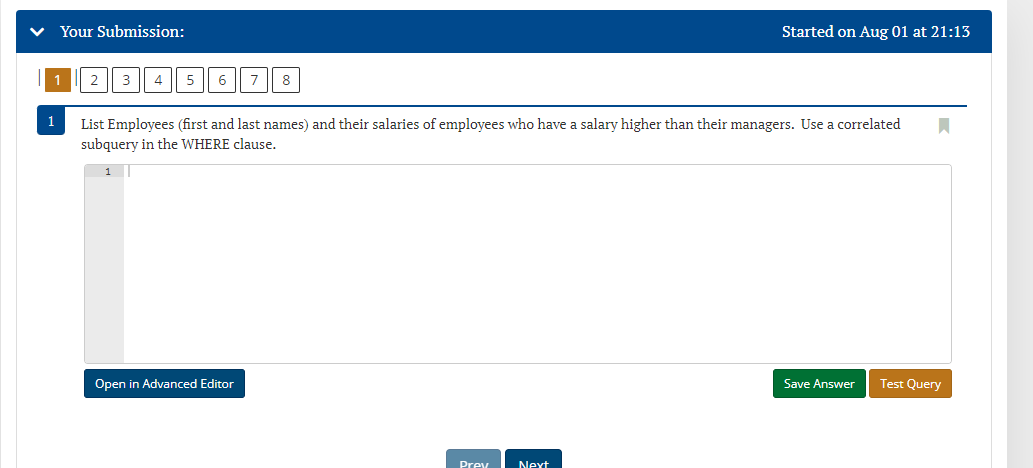 I keep getting Error's from the answers given here. SQL-IS3351003-2022Sumr 5.3s Correlated