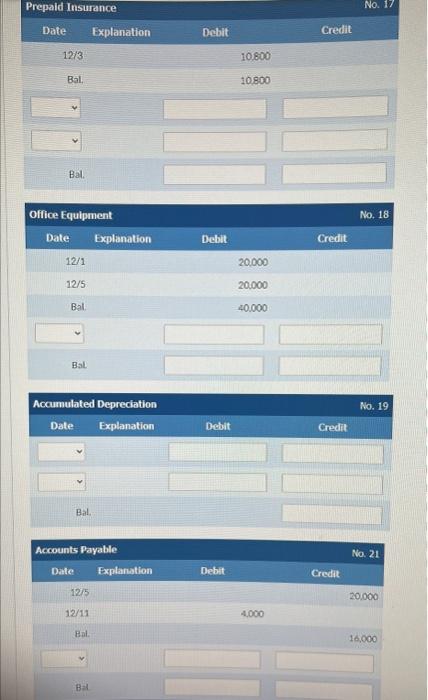 adjusting entries to the ledger. (Post entries in the order of Journal