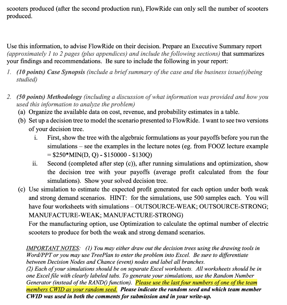 the random seed for the random number generator is 3775 Case Study: