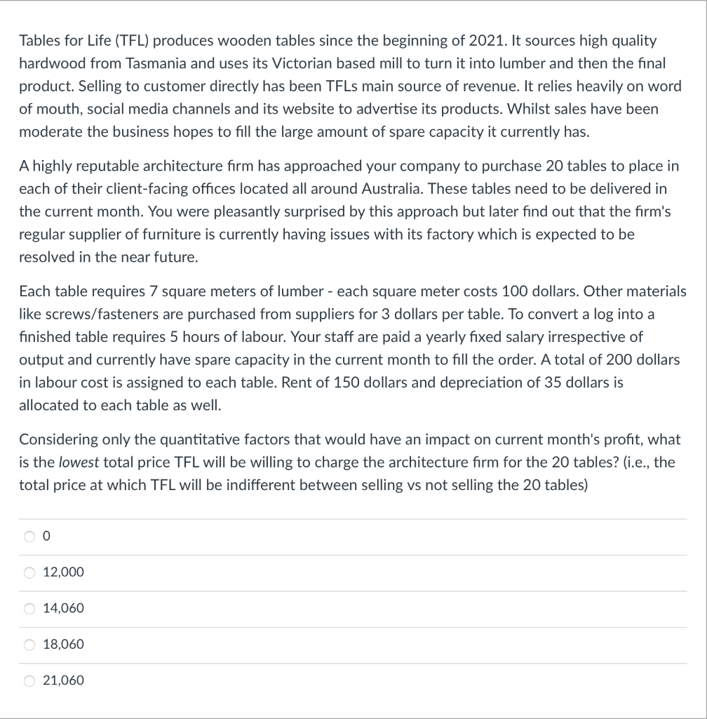 on information from the previous question, which qualitative factor(s) may convince TFL