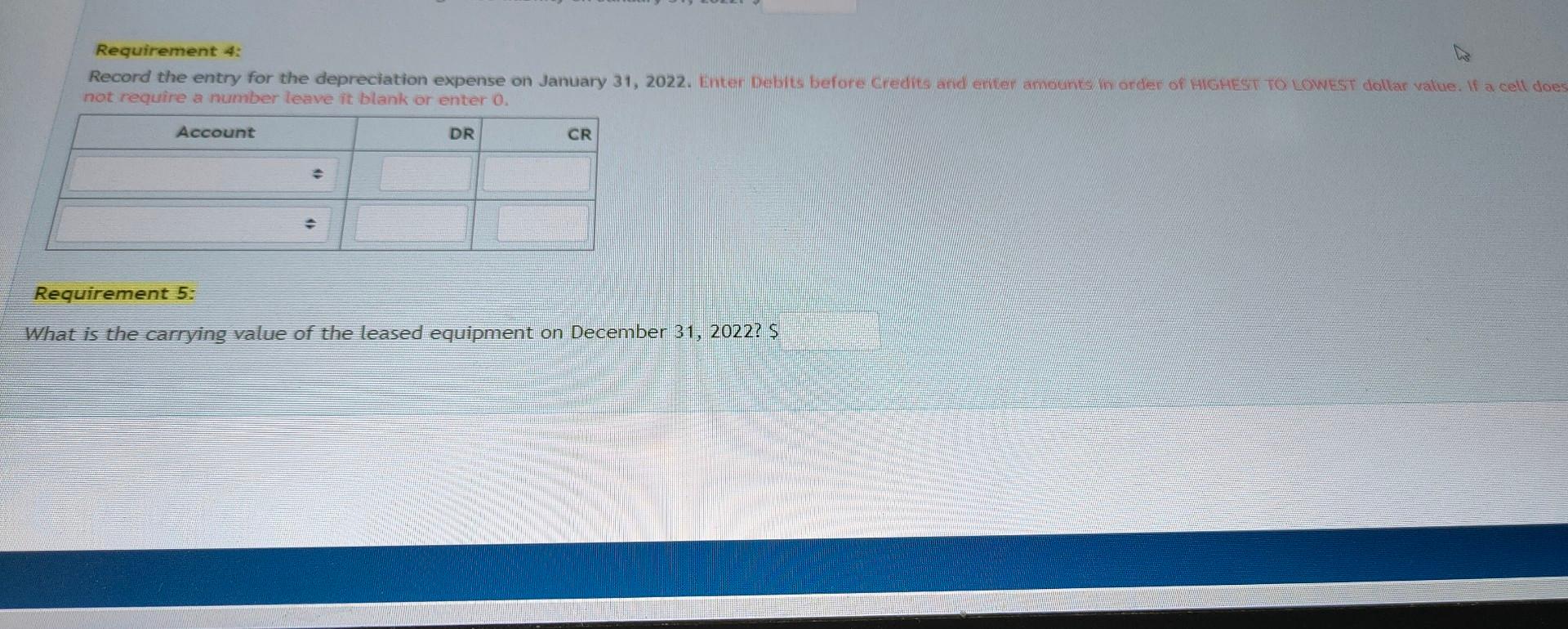 leave it blank or enter 0 . 2022080815:14 Requirement 4: not require