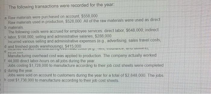 that uses job order costing. On January 1, 2024, the company's inventory