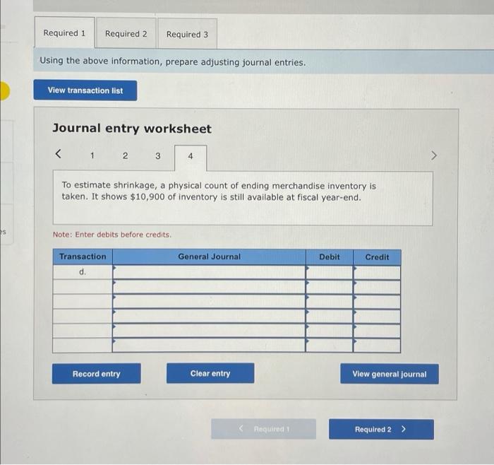Salaries Expense, Rent Expense-Selling Space, Store Supplies Expense, and Advertising Expense. It